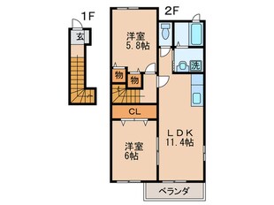 ベル・コリ－ヌⅡの物件間取画像